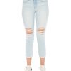 Juniors' Rewash | Juniors' Distressed Cropped Skinny Jeans Blue/Black Antique