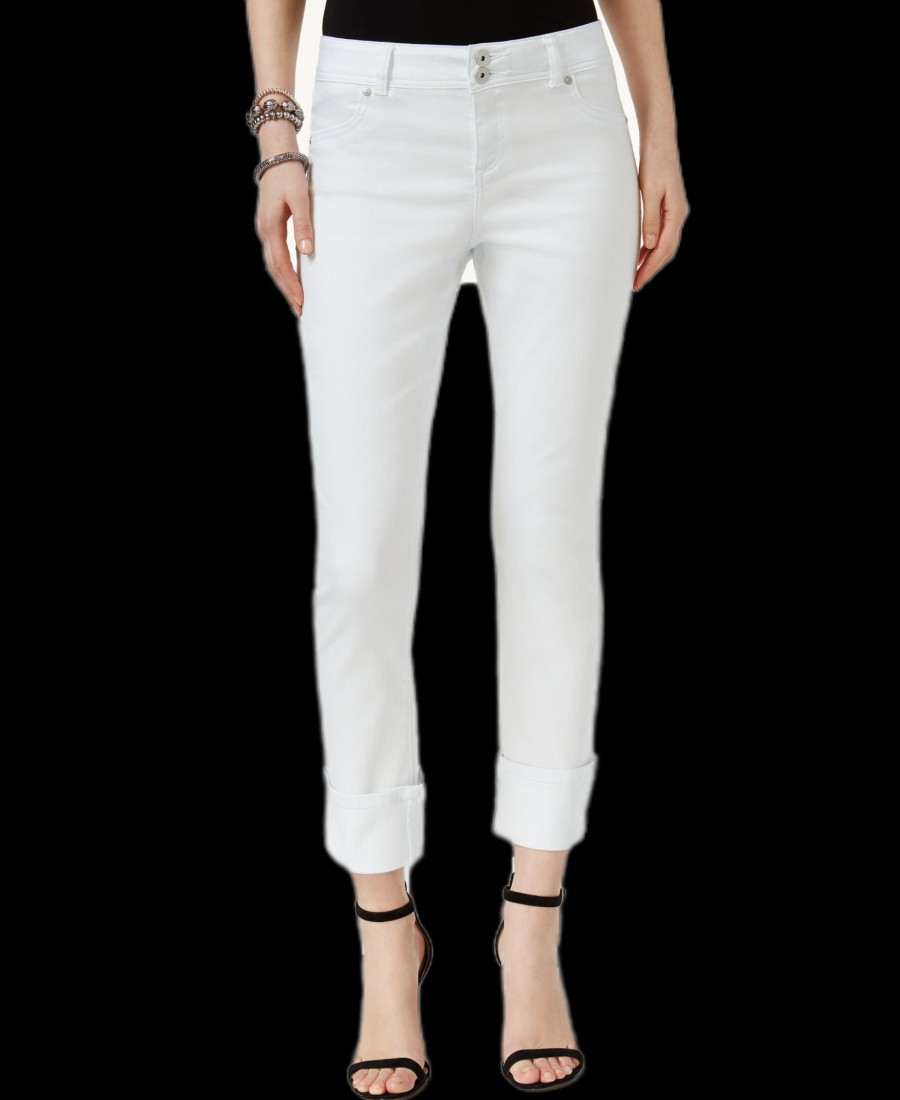 Women'S INC International Concepts | Curvy-Fit Cropped Jeans White Denim