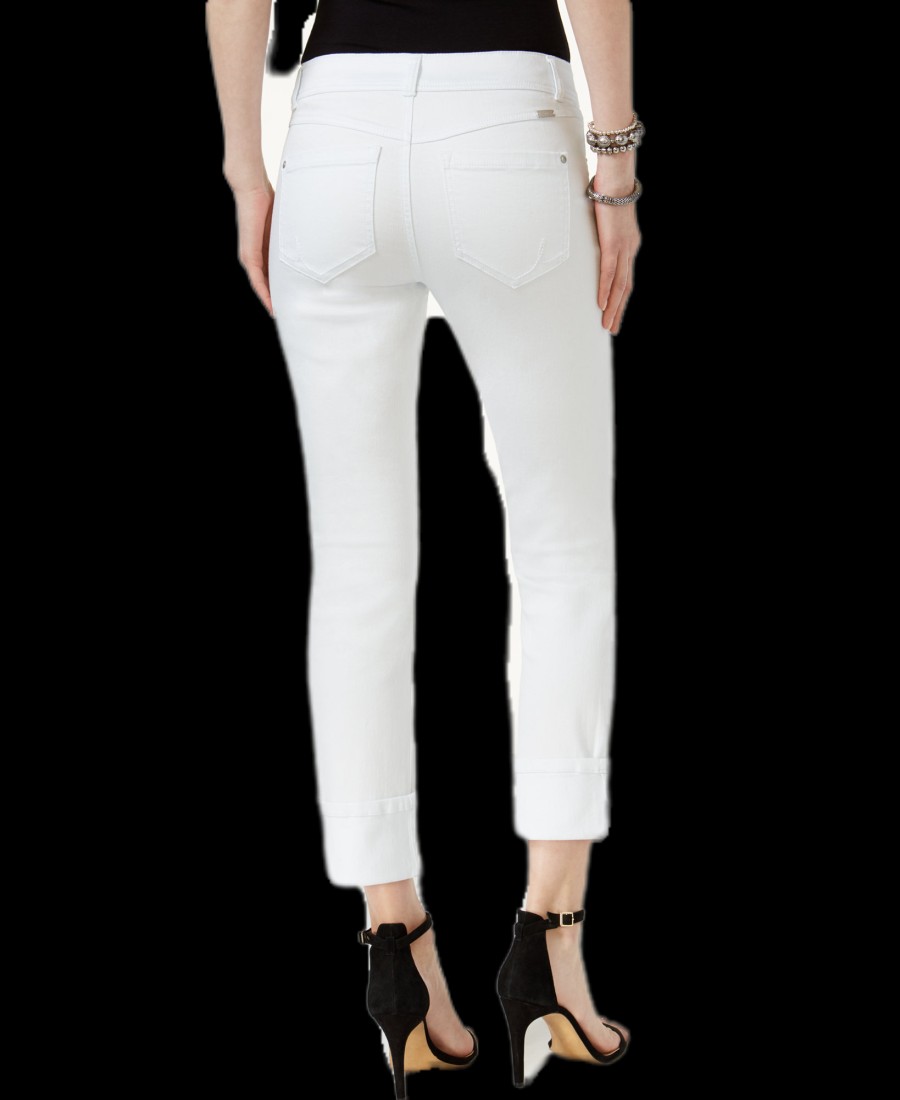 Women'S INC International Concepts | Curvy-Fit Cropped Jeans White Denim