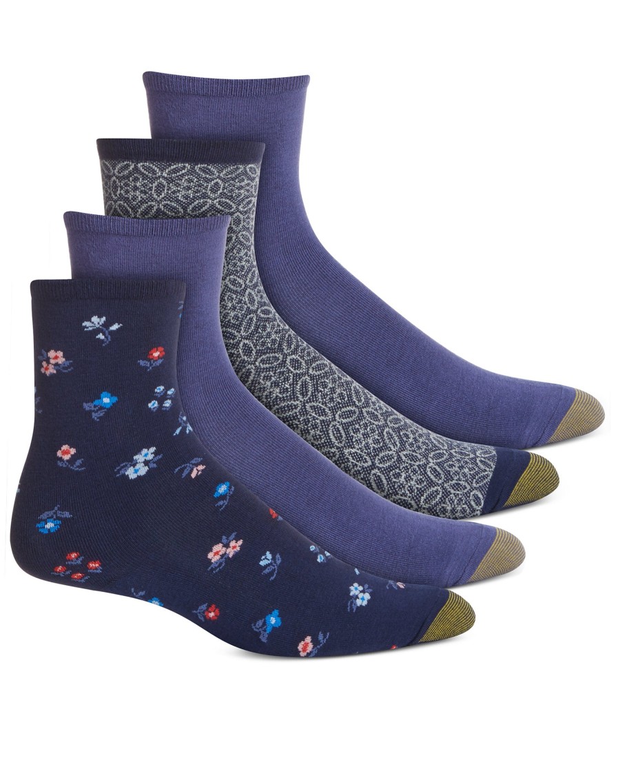 Women'S Gold Toe | 4-Pk. Soft Liberty Crew Socks Navy