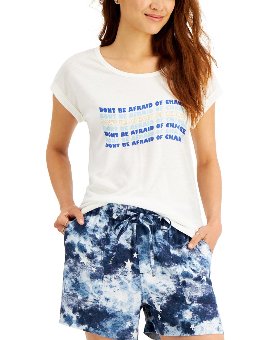 Women'S Style & Co | Graphic T-Shirt Change Blue