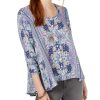 Women'S Style & Co | Petite Printed Swing Blouse Delicate Sea