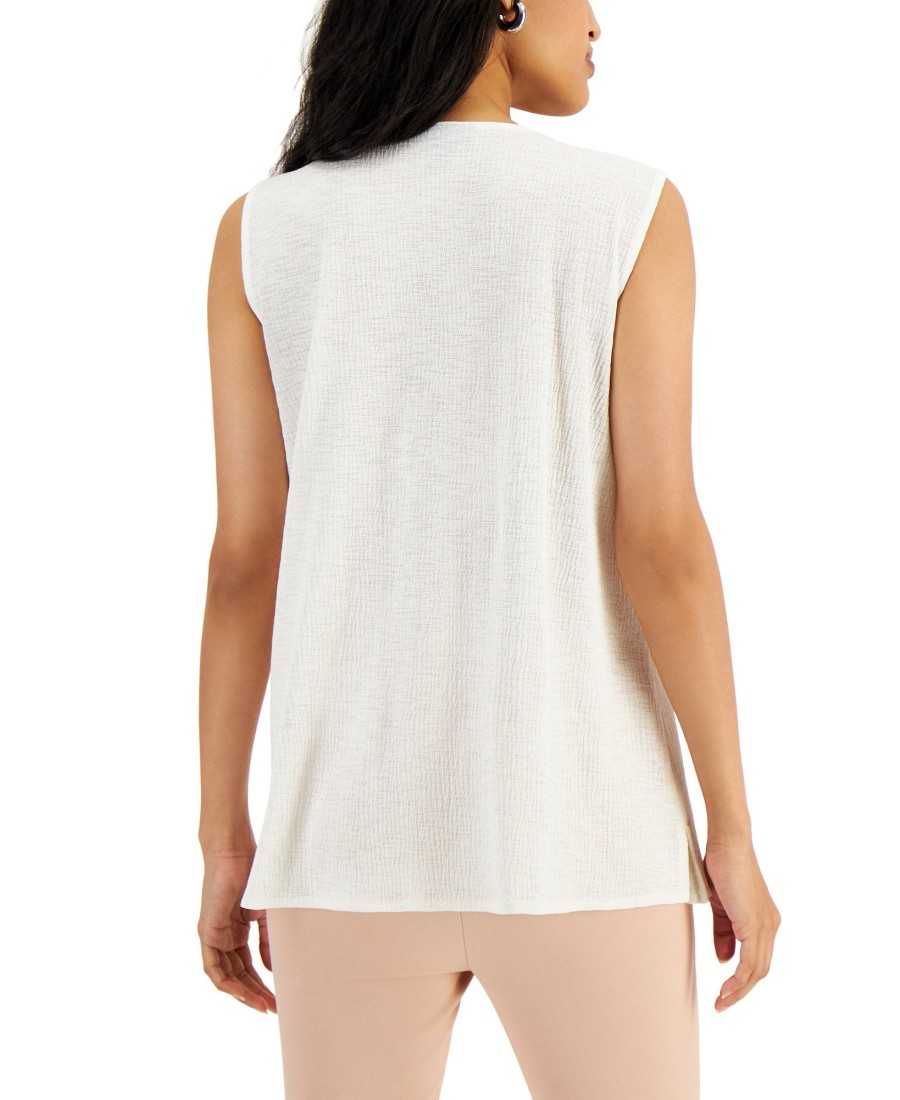 Women'S Alfani | Textured Sleeveless Top Shiitake