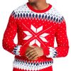 Men Charter Club | Snowflake Sweater Ravishing Red Combo