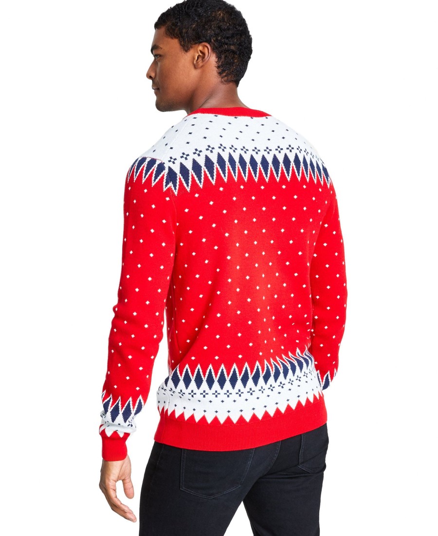 Men Charter Club | Snowflake Sweater Ravishing Red Combo