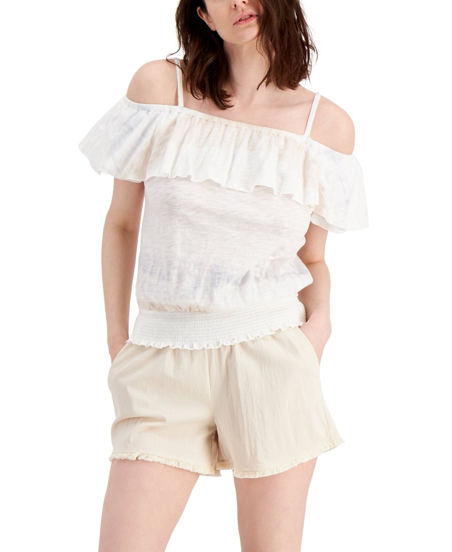 Women'S INC International Concepts | Ruffled Cold-Shoulder Smocked Top Danielle Dye