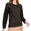 Women'S Anne Klein | Lurex Shimmer Sweater Anne Black/Gold