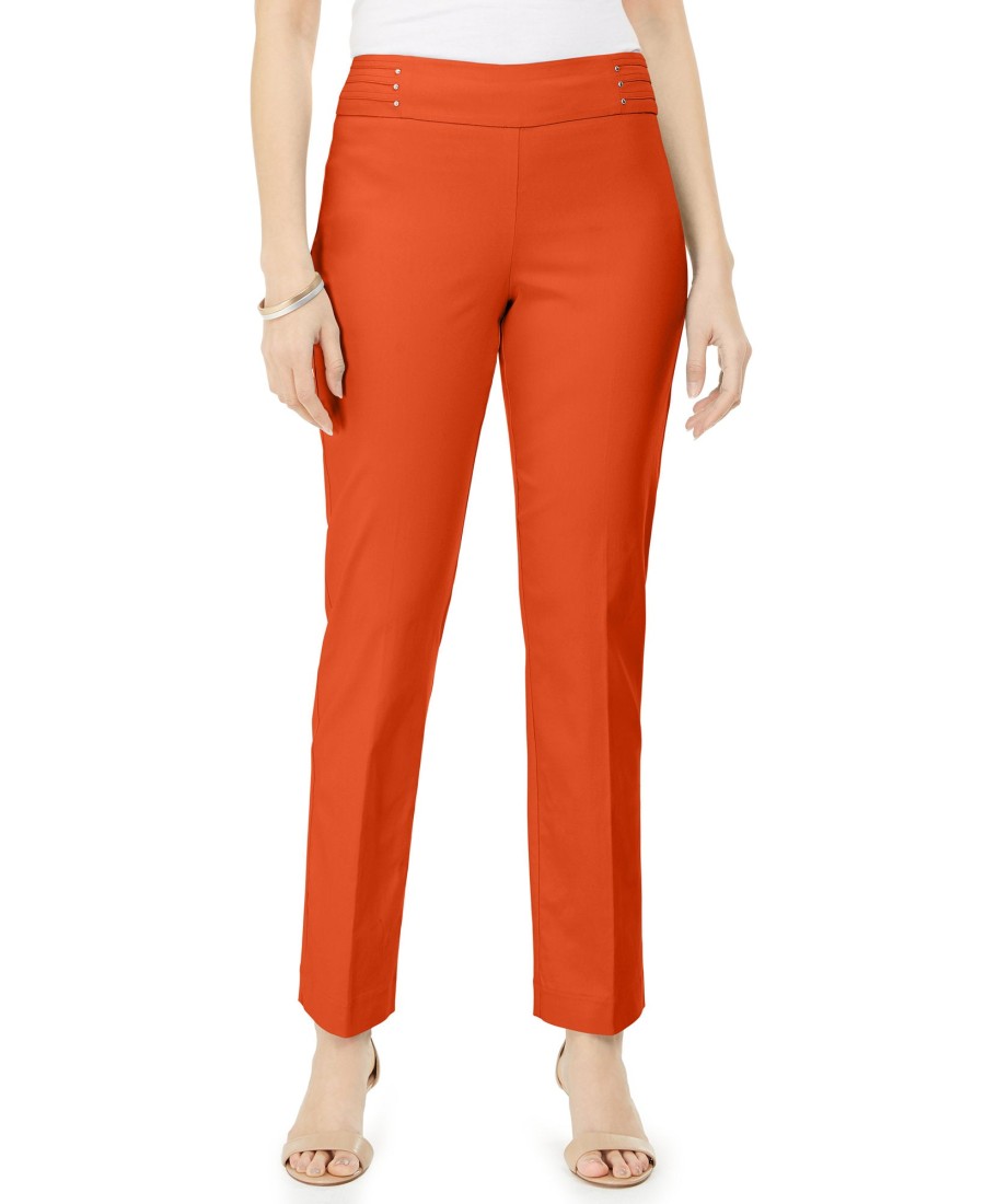 Women'S JM Collection | Studded Pull-On Tummy Control Pants True Pumpkin