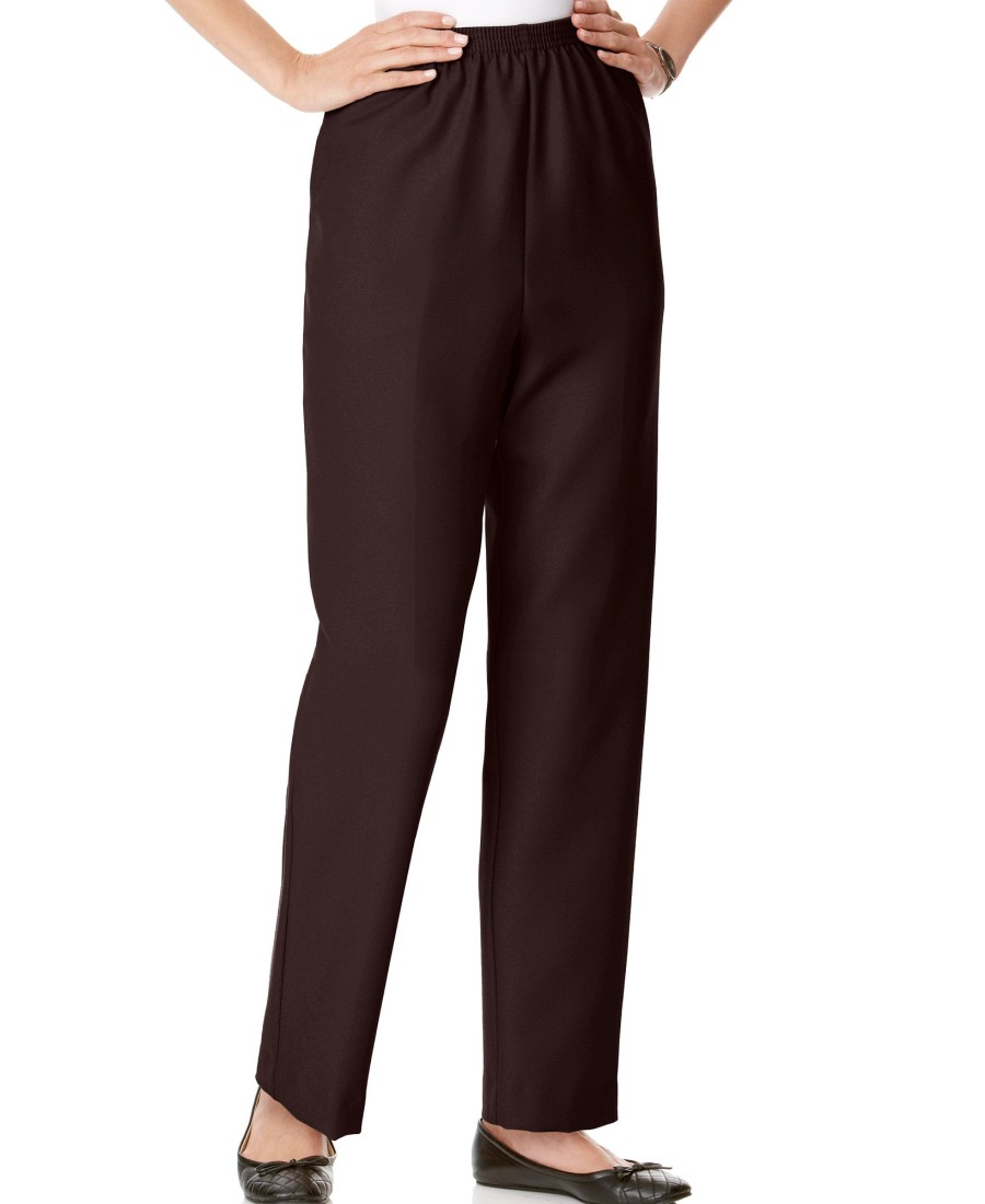 Women'S Alfred Dunner | Classics Pull-On Straight-Leg Pants Brown