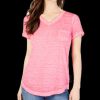 Women'S Style & Co | Petite Burnout V-Neck T-Shirt Pink Breeze