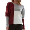 Juniors' BCX | Juniors' Colorblocked Dolman-Sleeve Sweater Bordeaux