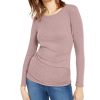 Women'S INC International Concepts | Long-Sleeve Draped T-Shirt Pale Mauve