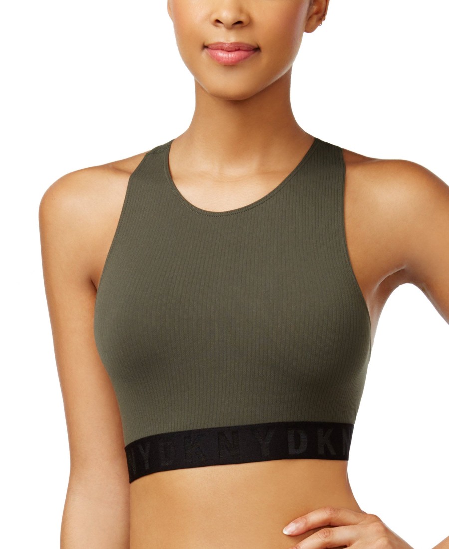 Women'S DKNY | Litewear Seamless Ribbed Crop Top Bralette Dk4023