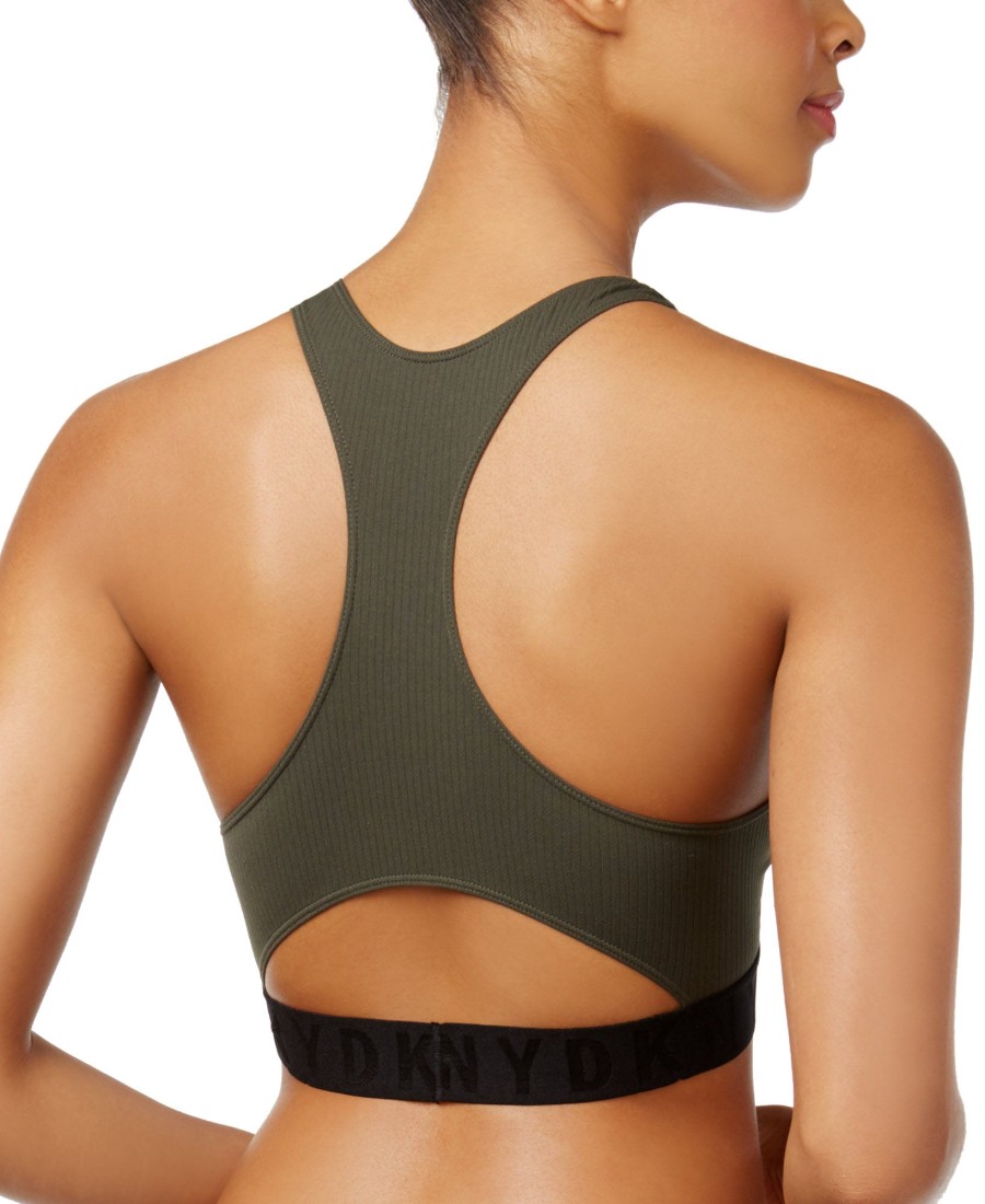 Women'S DKNY | Litewear Seamless Ribbed Crop Top Bralette Dk4023