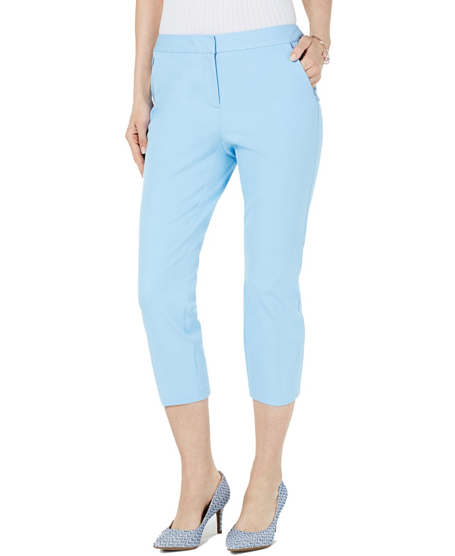 Women'S Alfani | Invisible-Zip Capri Pants Blue Infinity