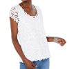 Women'S INC International Concepts | Petite Cotton Lace Top Bright White