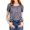 Women'S Style & Co | Cotton Off-The-Shoulder Swiss-Dot Top Indigo Blue