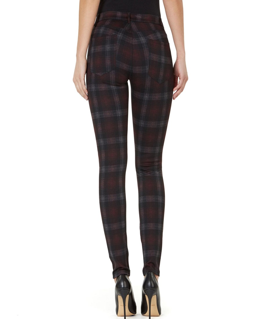 Women'S Numero | Plaid Mid-Rise Skinny Jeans Mulberry