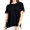 Women'S JM Collection | Mixed-Media Tied-Sleeve Top