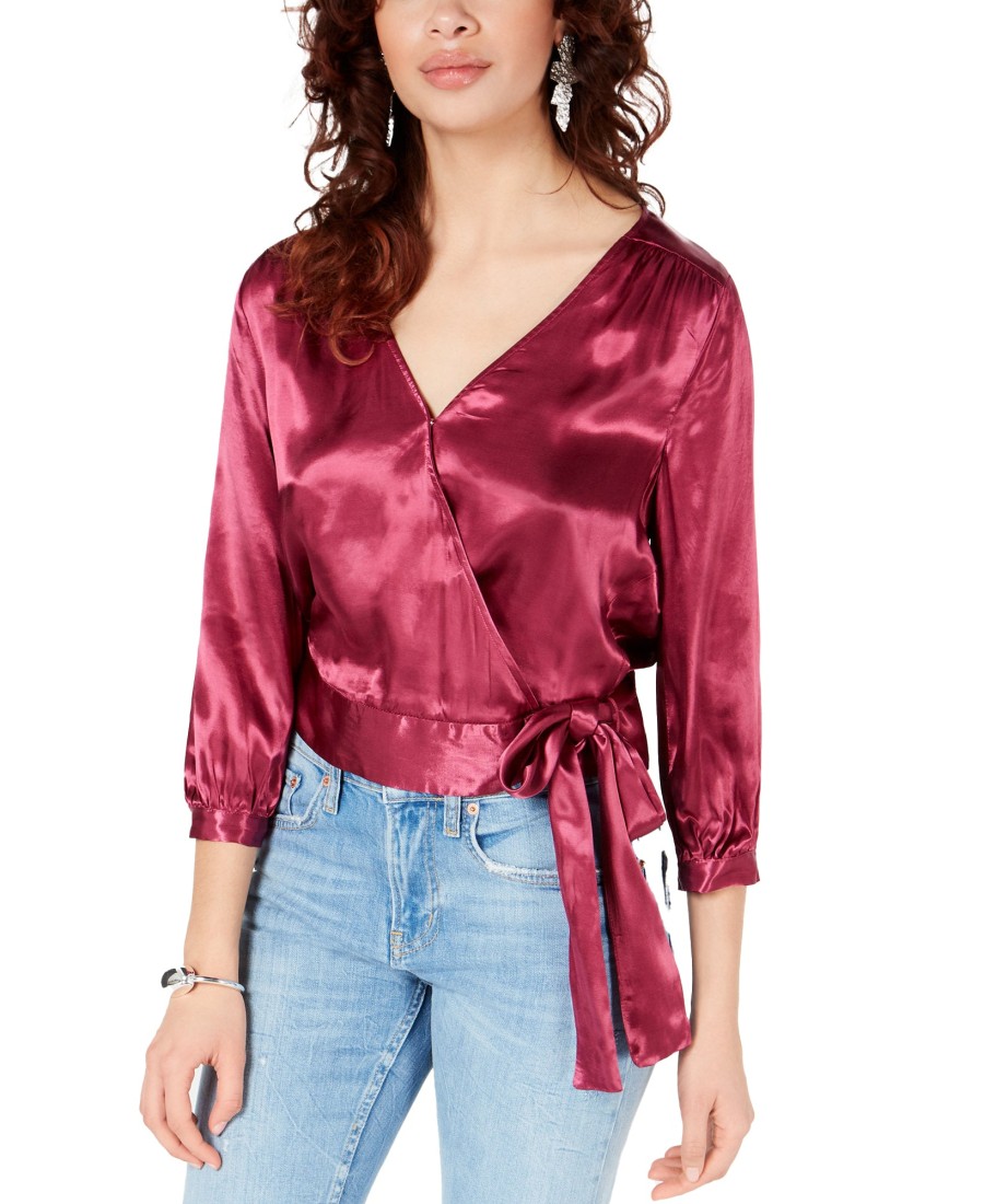 Women'S 1.STATE | Cropped Wrap Top Berry Char