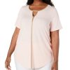 Women'S JM Collection | Plus Metallic-Trim Keyhole Top Peach Melba