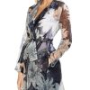 Women'S Vince Camuto | Pagoda Blossoms Printed Sheer Jacket Classic Navy