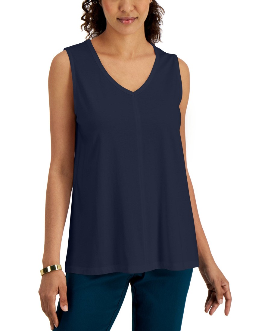 Women'S Karen Scott | Cotton V-Neck Tunic