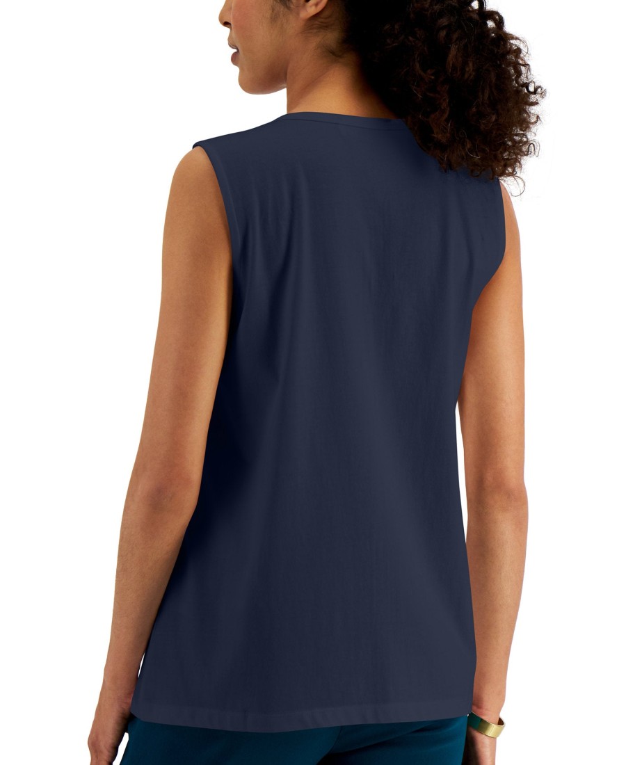 Women'S Karen Scott | Cotton V-Neck Tunic