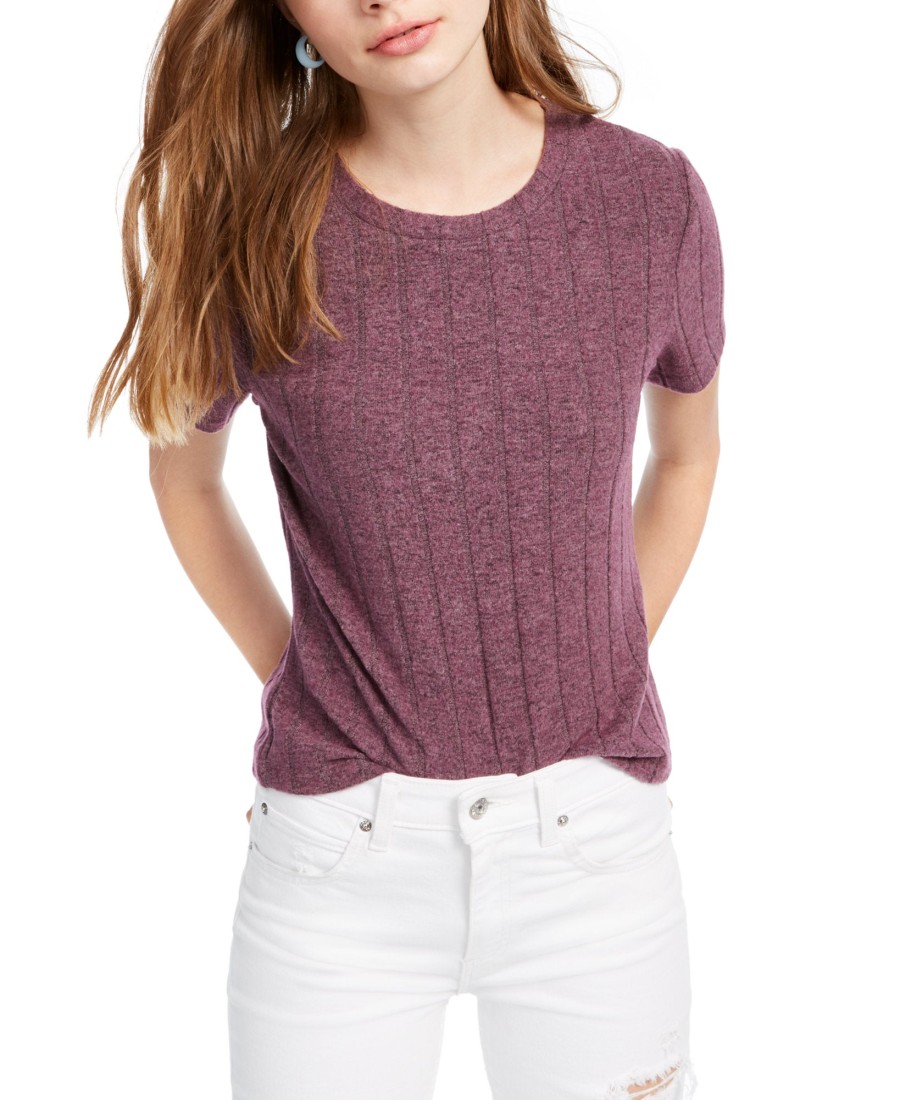 Juniors' Crave Fame | Juniors' Cozy Ribbed Top Purple