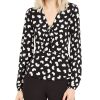 Women'S MICHAEL Michael Kors | Petal-Print Bow Hardware Top Black