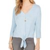 Women'S Style & Co | Tie-Front Top Peri White