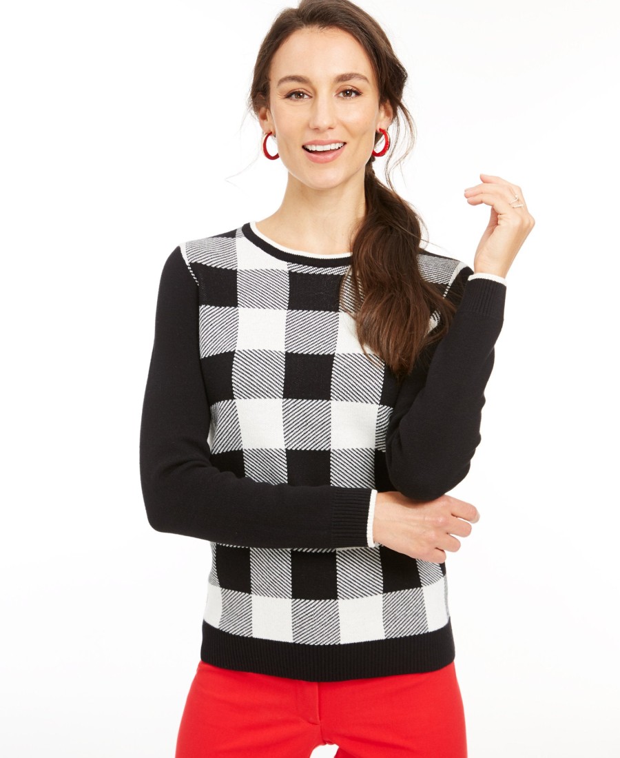 Women'S Charter Club | Family Sweater Buffalo Check