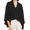 Women'S Alfani | Petite Solid Dolman-Sleeve Blouse Deep Black