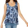 Women'S Style & Co | Printed Sleeveless High-Low Swing Top Seaside Ikat