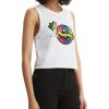 Women'S Levi's | Cotton Graphic Cropped Tank Top Car White