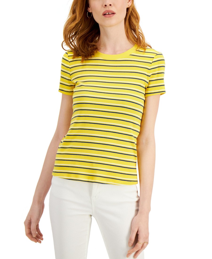 Women'S Style & Co | Petite Striped T-Shirt Daisy Daze