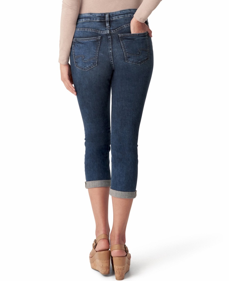 Women'S Silver Jeans Co. | Suki Curvy-Fit Cropped Jeans Indigo