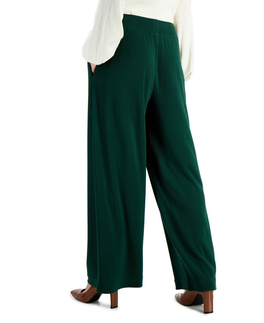 Juniors' Alfani | Wide-Leg Pull-On Pants Cedar Balsam