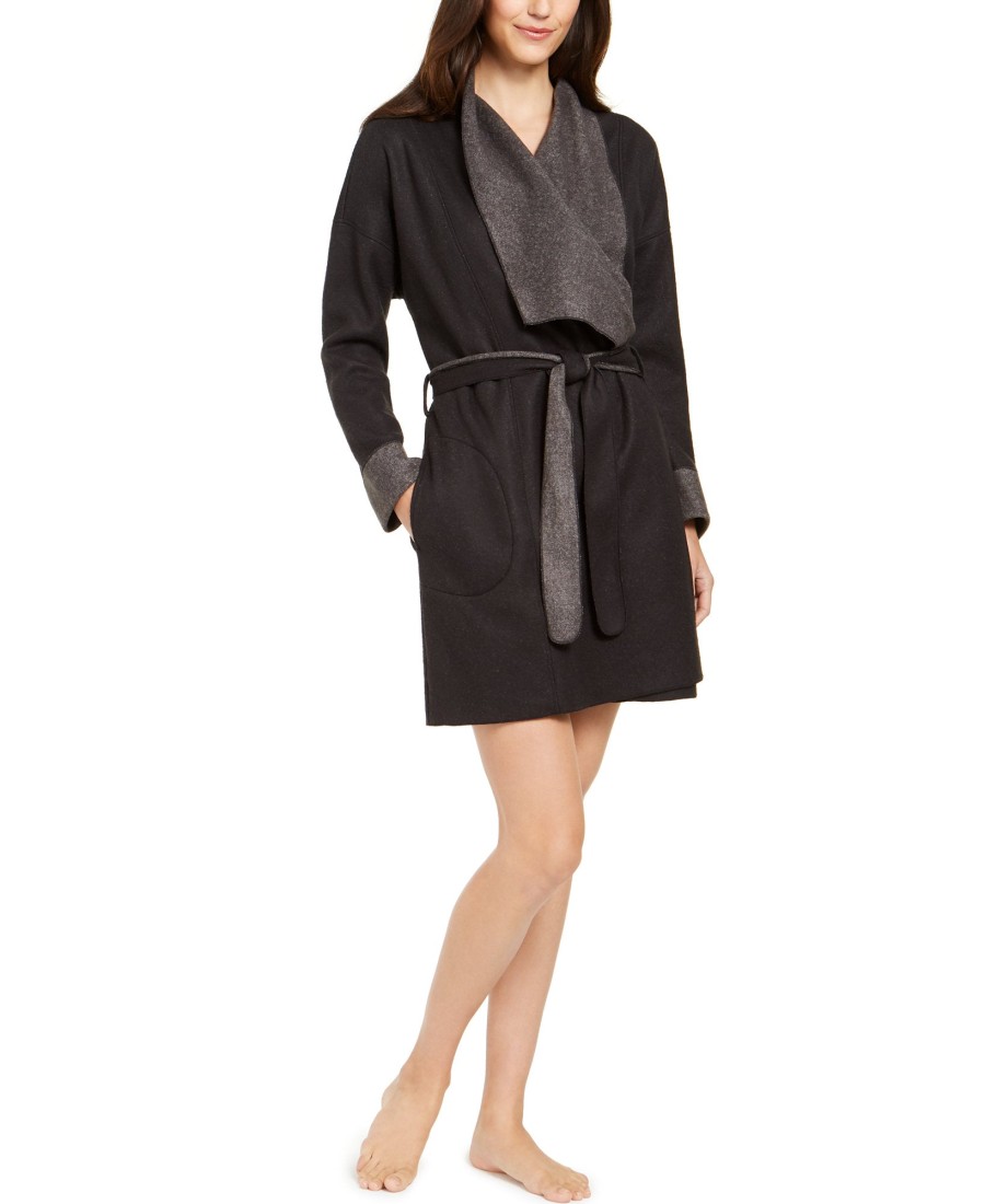 Juniors' Alfani | Super Soft Wrap Robe Charcoal Heather