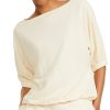 Women'S Alfani | Elbow-Sleeve Bubble Top Antique White