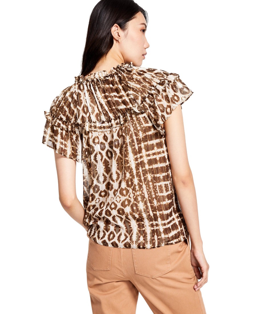 Women'S INC International Concepts | Printed Ruffled Blouse Batik Maze C