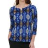 Women'S Calvin Klein | Embellished 3/4-Sleeve Top Ultramarine