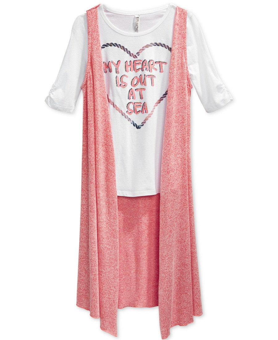 Kids & Toddlers beautees | 2-Pc. Duster & My Heart Is Out At Sea Top White/Coral