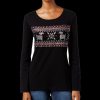 Women'S Karen Scott | Petite Embellished Fair Isle Graphic Top Deep Black