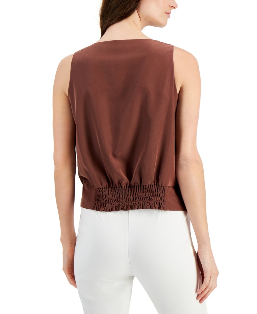 Juniors' Alfani | V-Neck Sleeveless Top Choc Fondant