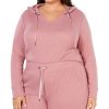 Juniors' Alfani | Plus Ribbed Soft-Knit Hoodie Mesa Rose