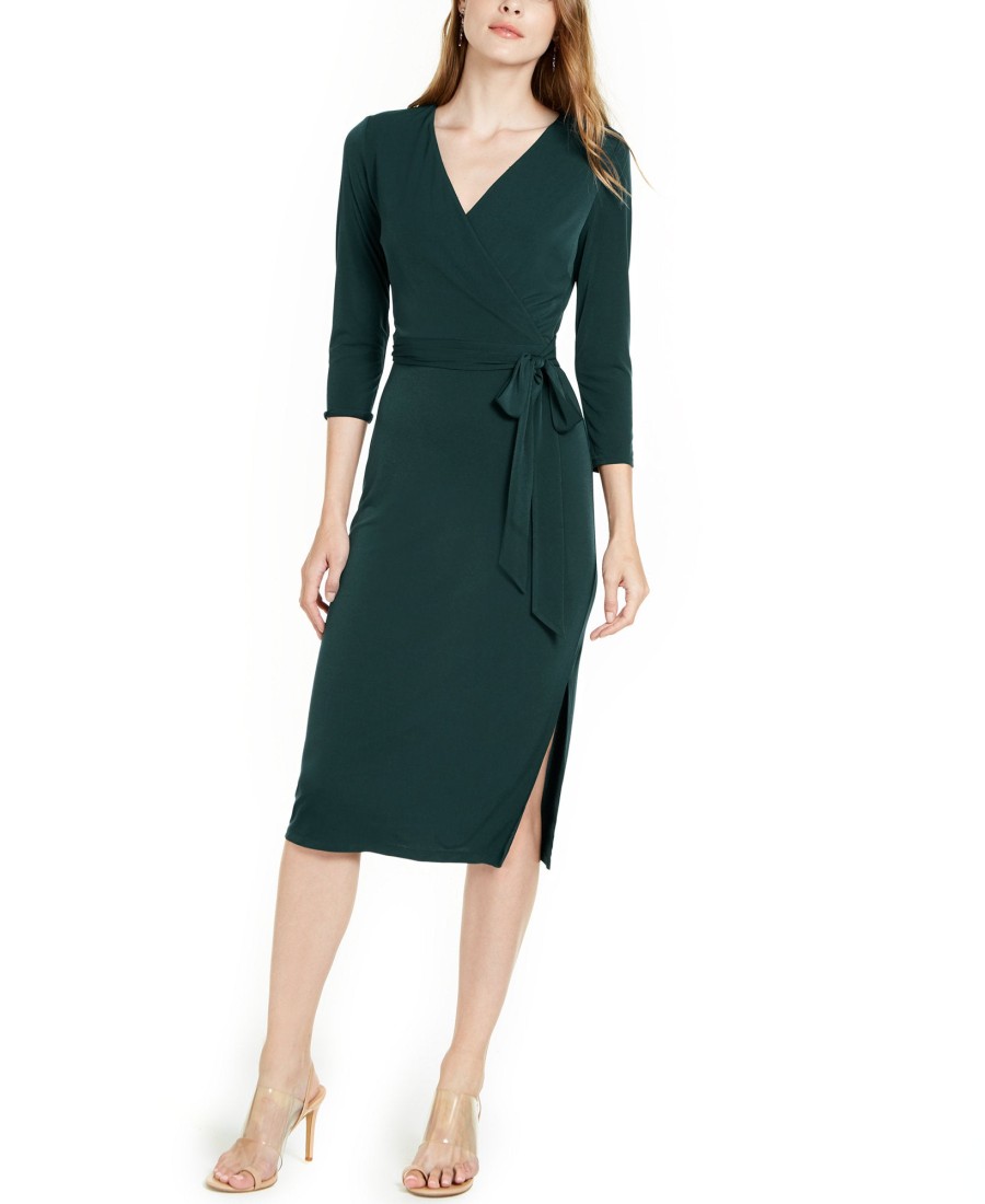 Women'S INC International Concepts | Side-Tie Faux-Wrap Dress Hunter Forest