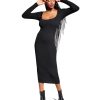 Women'S INC International Concepts | Jeannie Mai X Selena Ribbed Bodycon Dress Deep Black