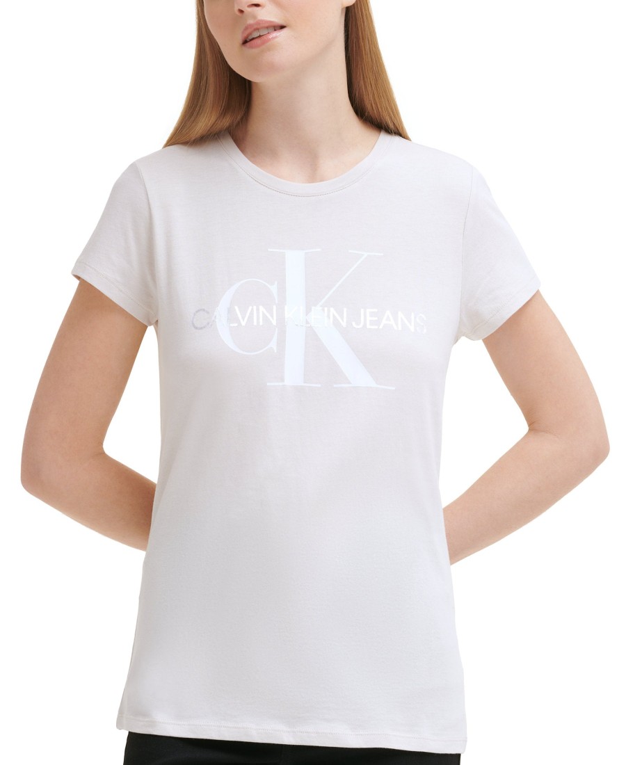 Women'S Calvin Klein Jeans | Crewneck Logo T-Shirt Birch