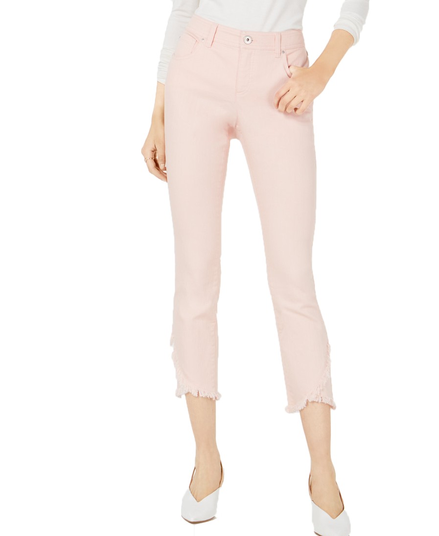 Women'S INC International Concepts | Curvy Tulip-Hem Skinny Ankle Jeans New Pale Blush